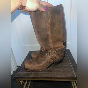 Frye Distressed Brown Moto Boots